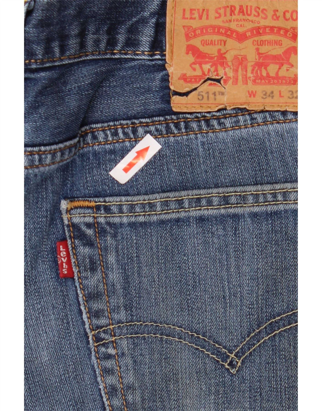 Levi's Herren 511 Slim Jeans W34 L32 Blaue Baumwolle
