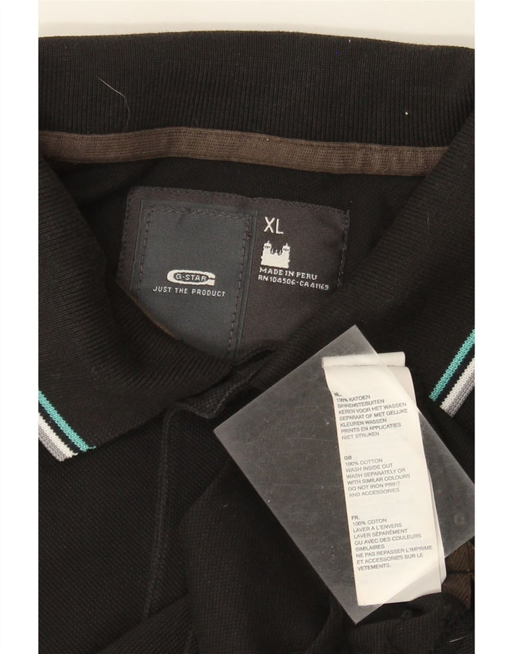 G-Star Herren Graphic Poloshirt XL Schwarz Baumwolle