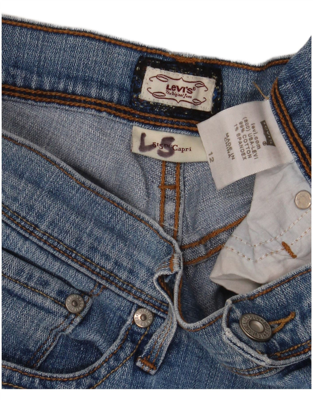 LEVI'S Damen 515 Jeansshorts US 12 Large W32 Blaue Baumwolle