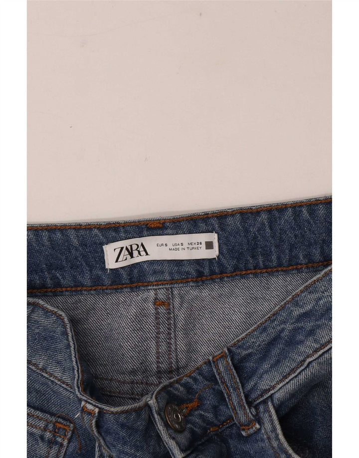 Zara Damen Maxi-Jeansrock, Größe S, W26, Blau