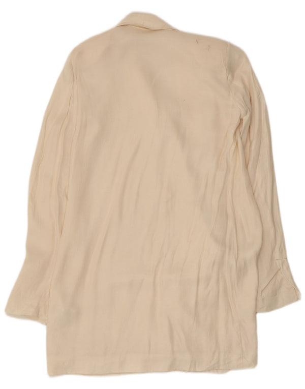 Zara Damen Mantel UK 6 XS Off White Viscose