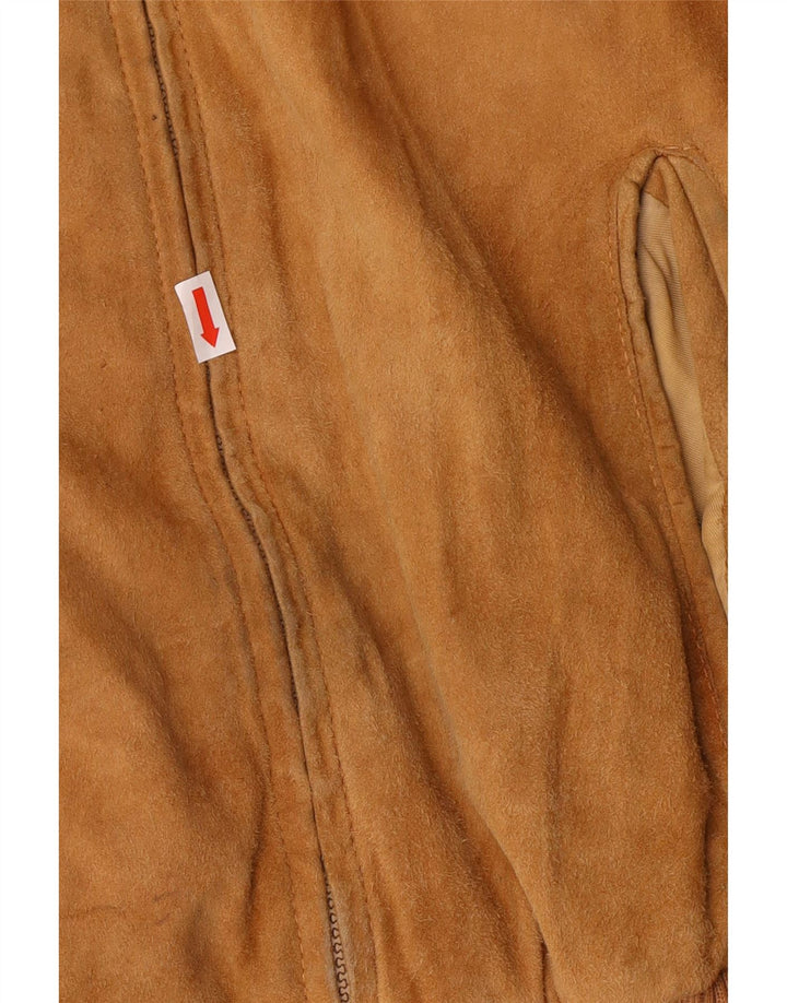 Vintage Herren Wildleder Bomberjacke UK 42 XL Braunes Leder