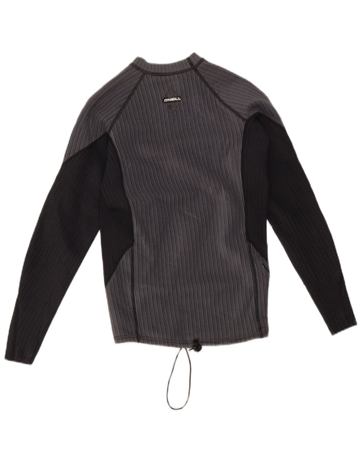O'Neill Damen Top Langarm UK 14 Large Graues Colourblock-Nylon