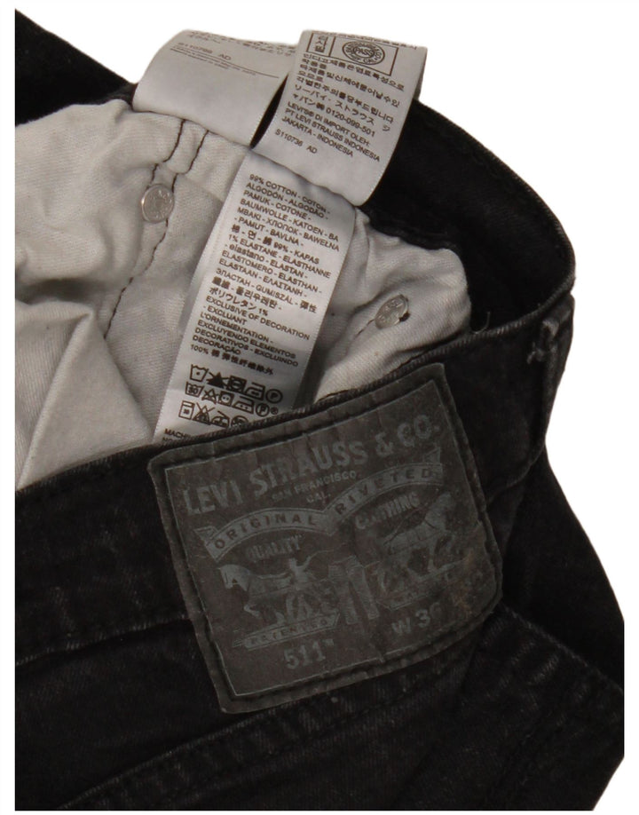 Levi's Herren 511 Slim Jeans W36 L32 Schwarze Baumwolle