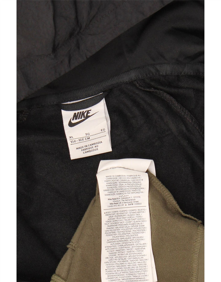Nike Jungen-Trainingsanzug-Top-Jacke, 13–14 Jahre, XL, grünes Farbblock-Polyester