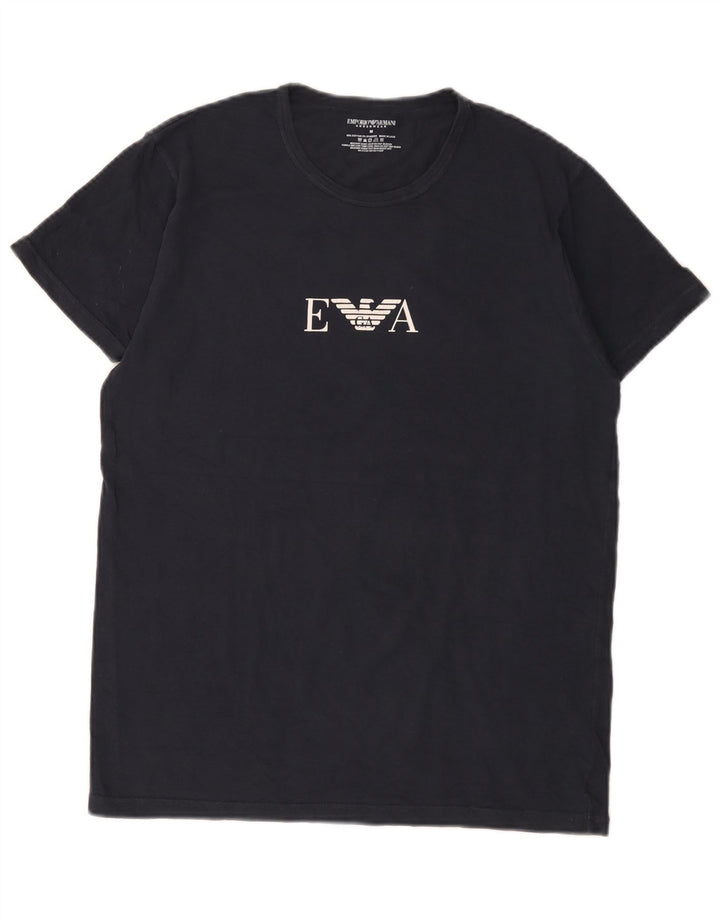 Emporio Armani Herren Grafik-T-Shirt-Oberteil Mittel Marineblau