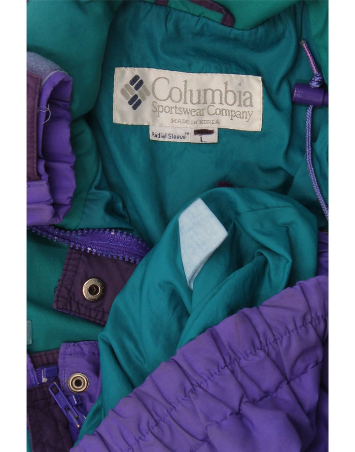Columbia Damen Übergroße Windjacke UK 16 Large Lila Colourblock