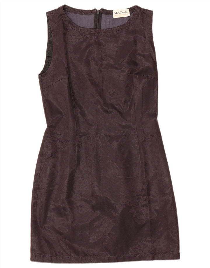 Max & Co. Damen Ärmelloses Etuikleid UK 12 Mittelschwarze Baumwolle