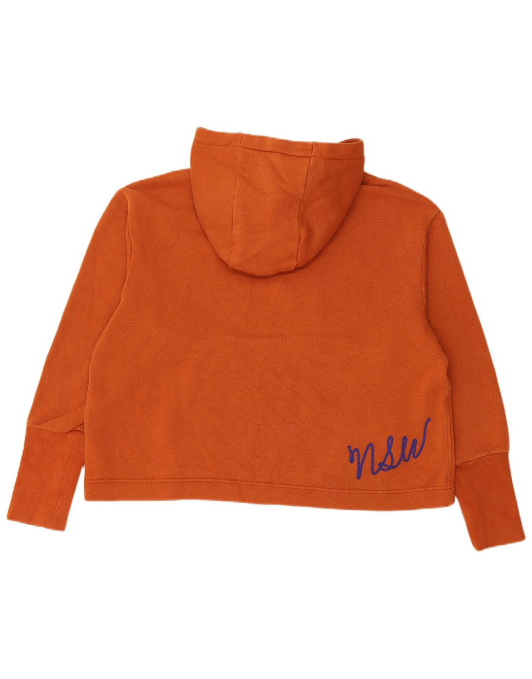 Nike Damen-Pullover mit übergroßem Kapuzenpullover, UK 14, Baumwolle in Mittelorange