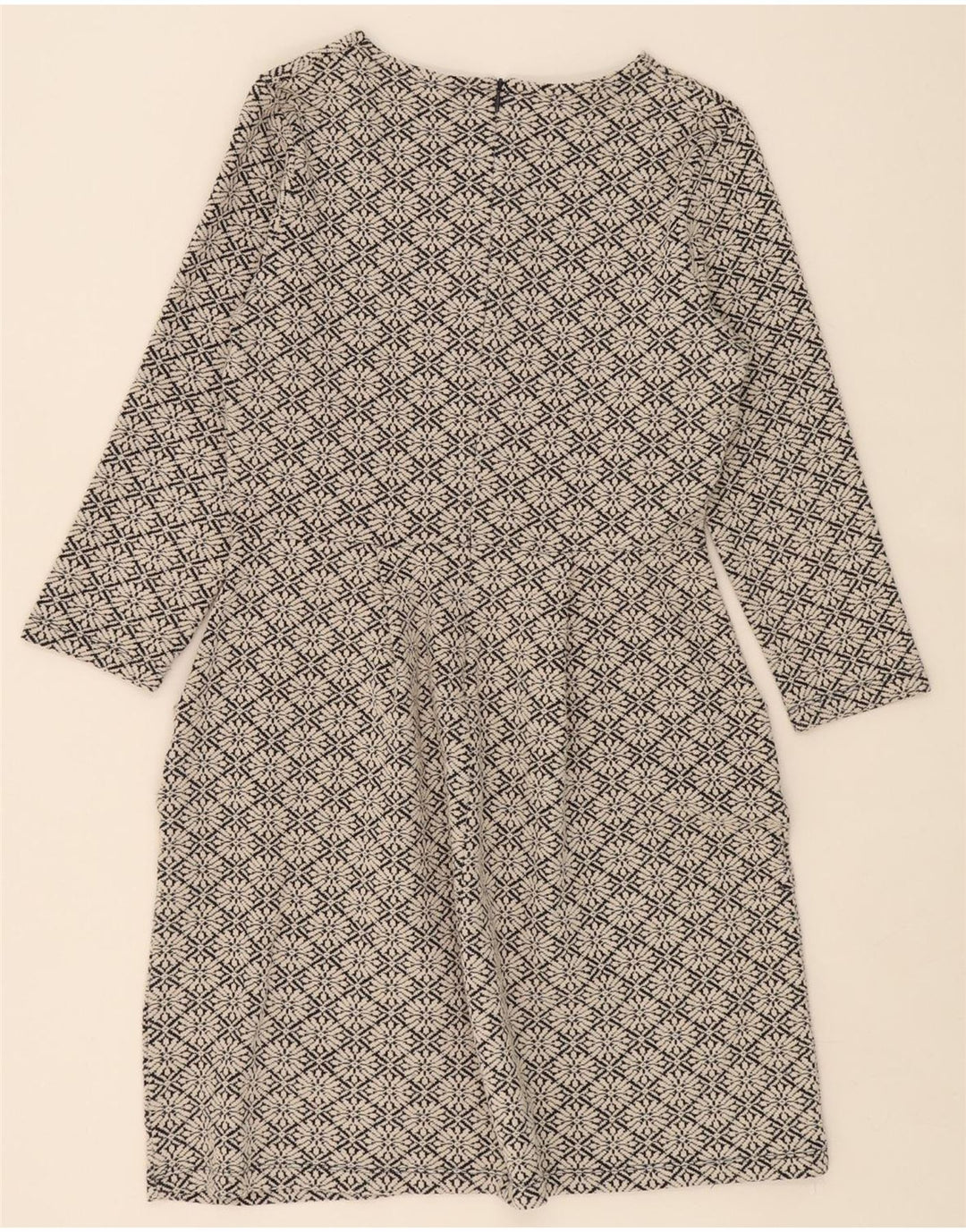 HOBBS Womens 3/4 Sleeve Basic Dress UK 12 Medium  White Floral Vintage Hobbs and Second-Hand Hobbs from Messina Hembry 