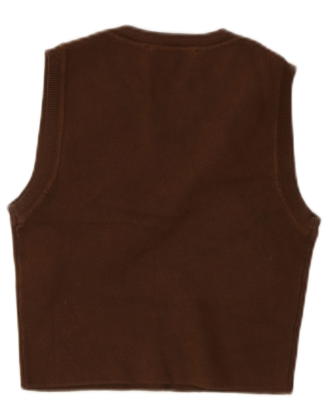 Zara Damen Ärmelloses Crop Top UK 12 Mittelbraune Viskose