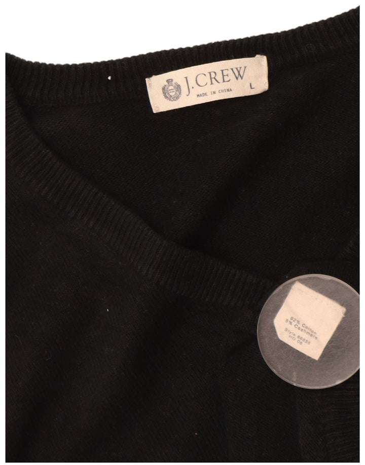 J. Crew Herren-Pullover mit V-Ausschnitt, groß, aus schwarzer Baumwolle