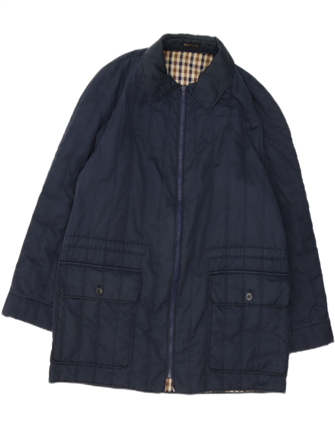 Aquascutum Herrenmantel UK 40 Large Marineblau