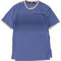Nike Herren Dri Fit T-Shirt-Oberteil aus mittelblau gestreiftem Polyester