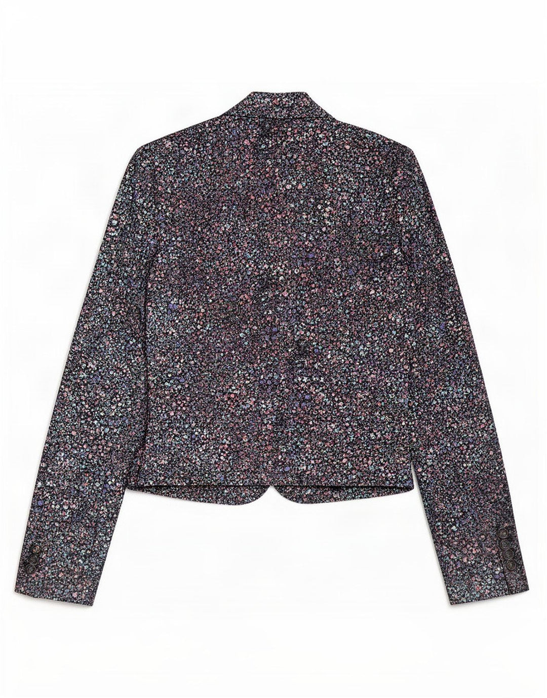 Monsoon Damen Bolero-Jacke UK 12 Mittelschwarze geblümte Baumwolle