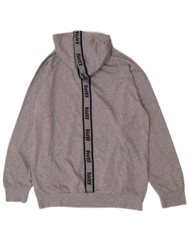 Kappa Herren-Kapuzenpullover mit Grafik, groß, grau geflecktes Polyester