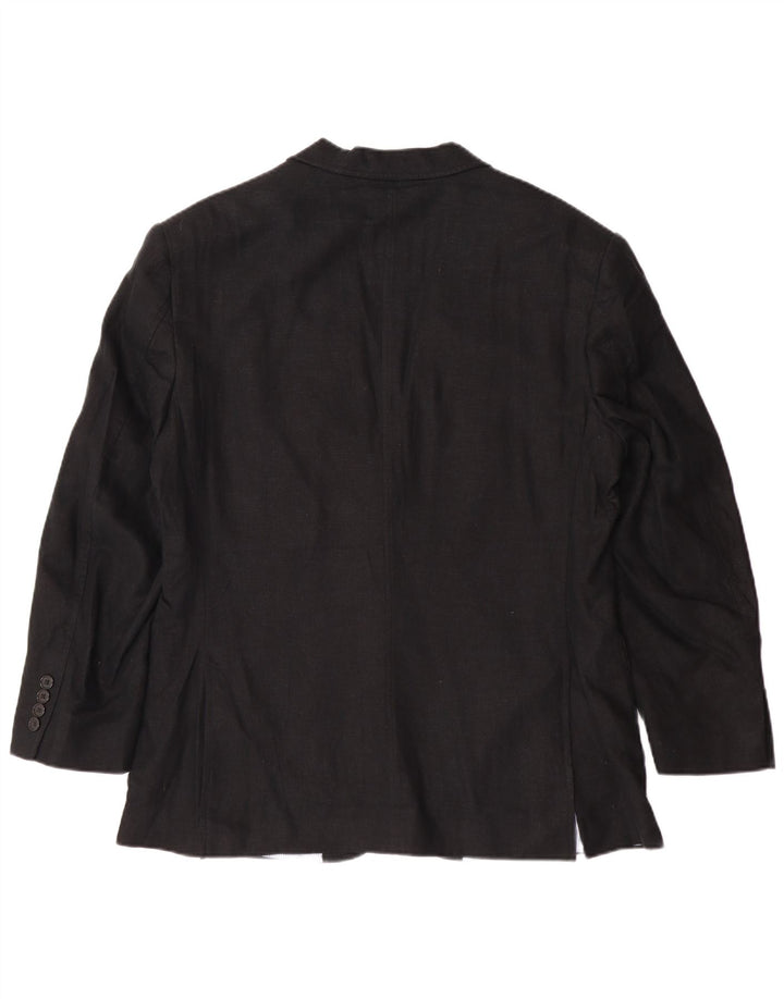 MARKS & SPENCER Herren-Blazer mit 2 Knöpfen, Gr. 40, Größe L, Schwarz, Leinen