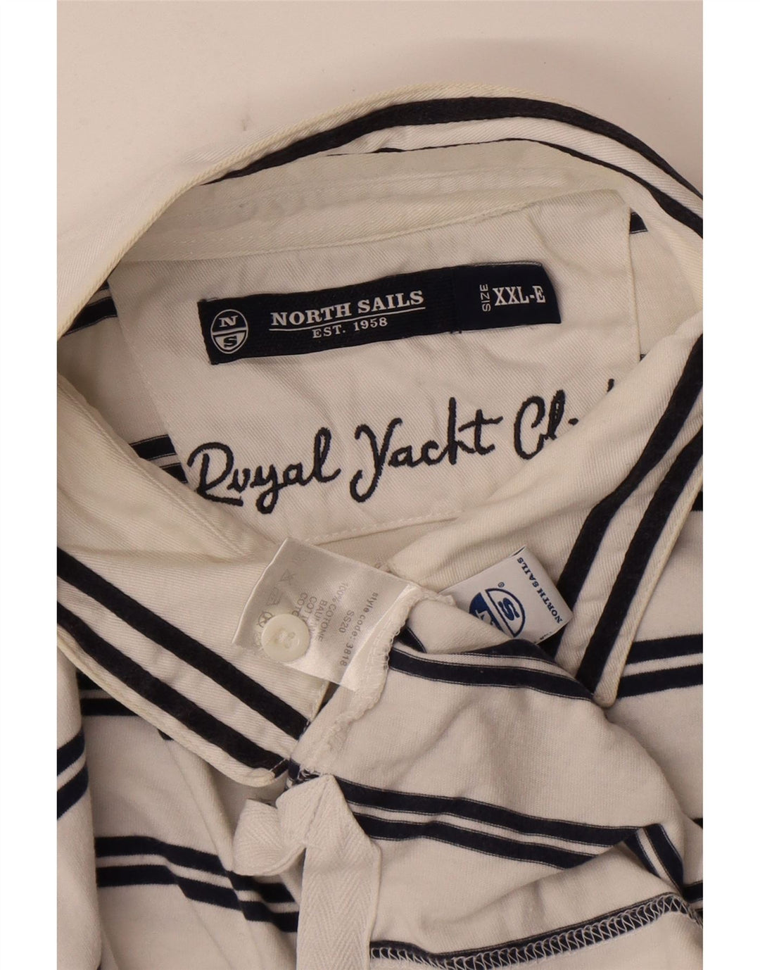 North Sails Herren Rugby-Poloshirt mit Grafik, langärmlig, 2XL, weiß gestreift