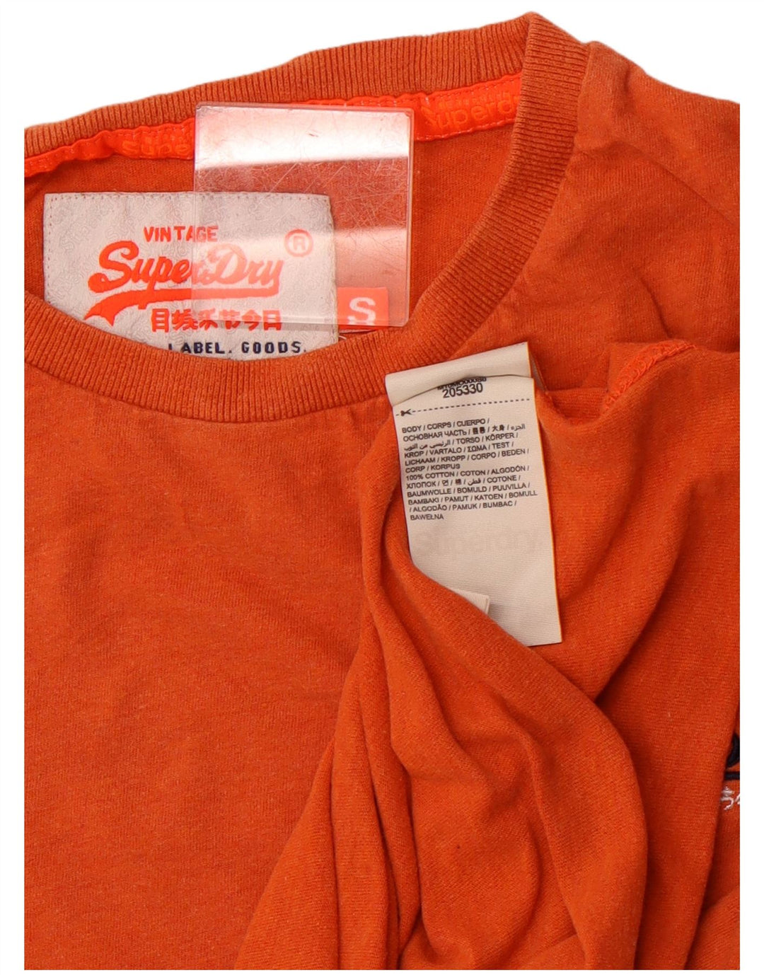 Superdry Herren Grafik-T-Shirt-Oberteil, Größe S, Orange, Baumwolle