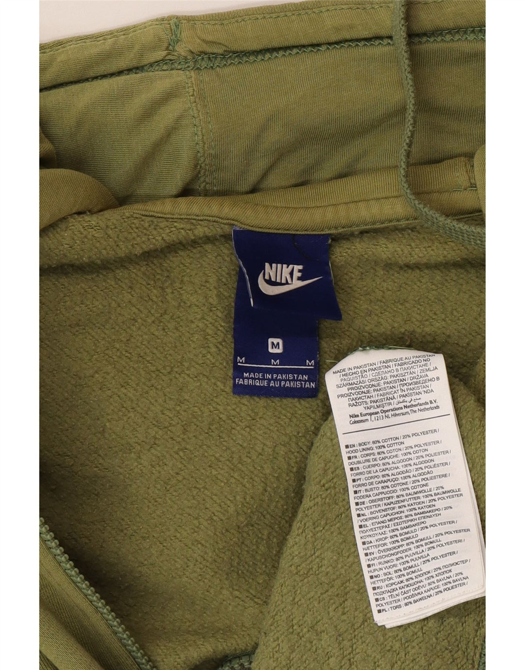 Nike Herren-Kapuzenpullover mit Reißverschluss, mittlere Khaki-Baumwolle