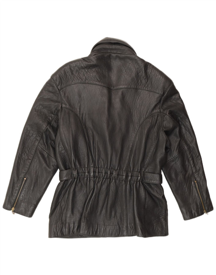 MADDOX Damen Lederjacke IT 42 Mittelschwarzes Leder