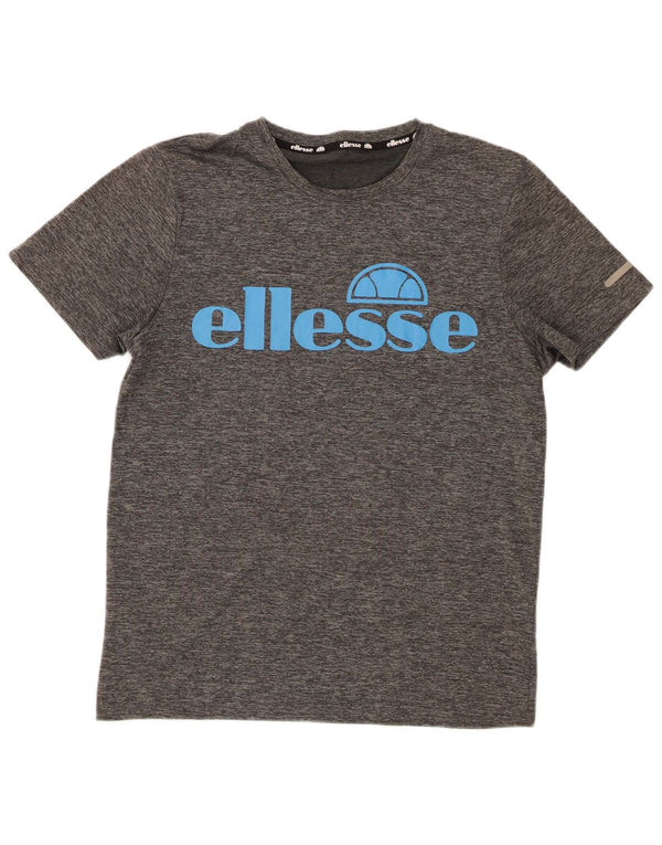 Ellesse Womens Graphic T-Shirt Top UK 14 Mittelgraues Polyester