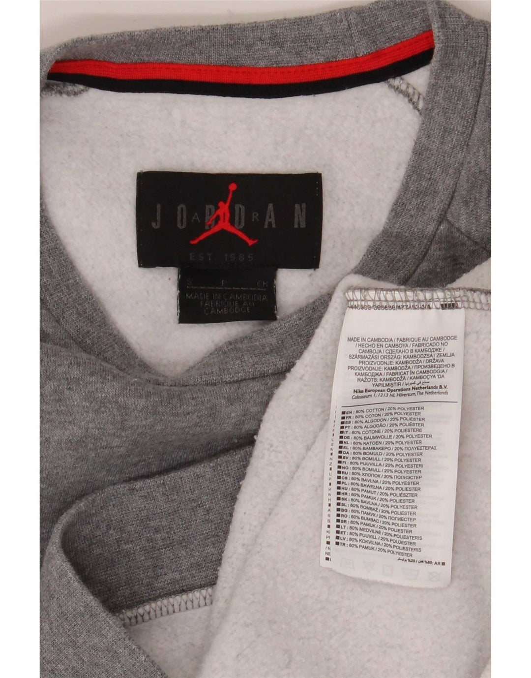 Jordan Herren-Sweatshirt mit Grafik, klein, grau gefleckte Baumwolle