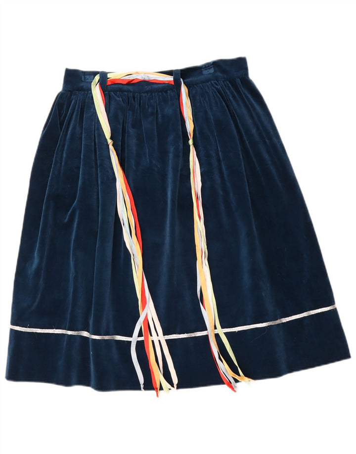 Vintage Damen ausgestellter Rock W28 Mittelblau Retro