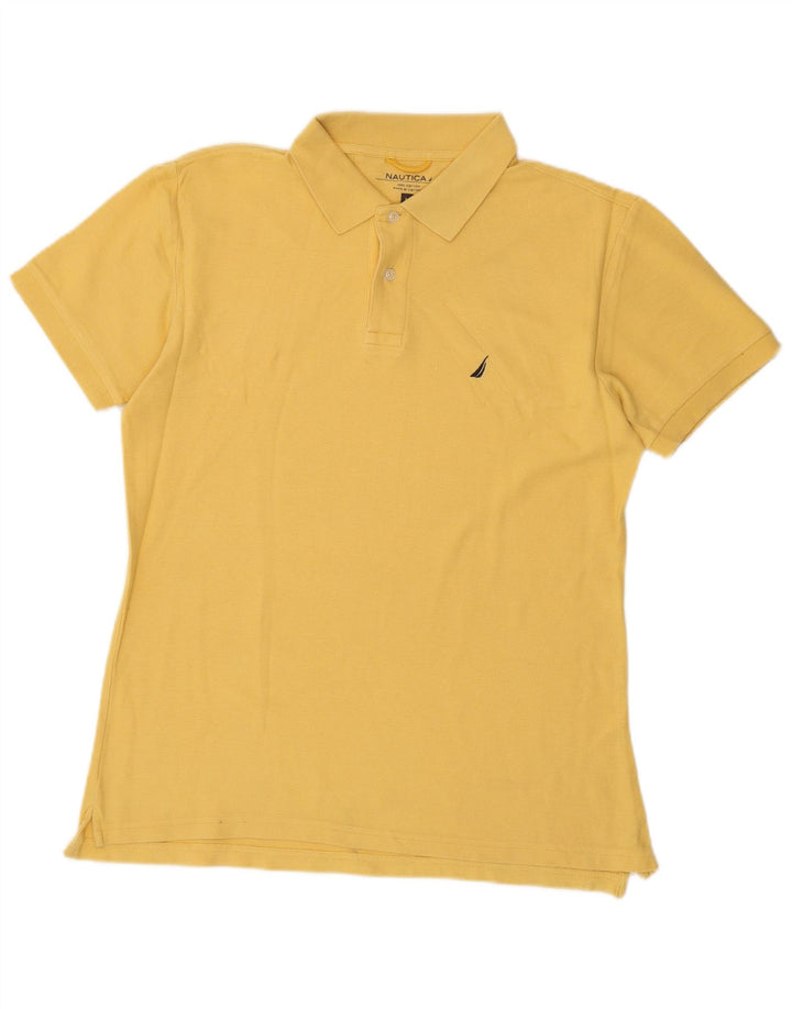 NAUTICA Mens Polo Shirt Large Yellow Cotton