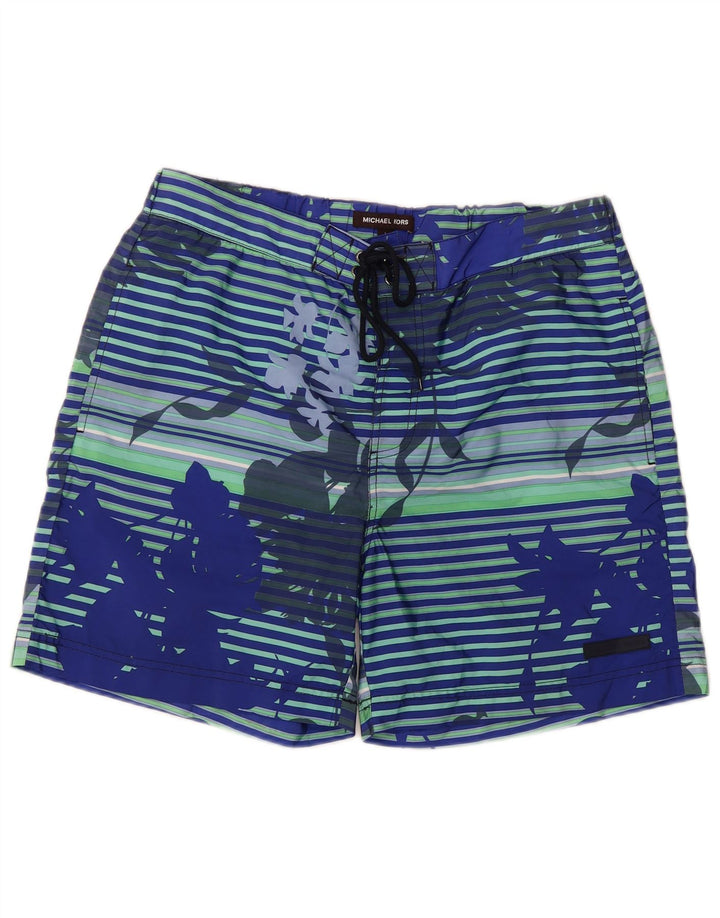 Michael Kors Herren-Badeshorts, groß, blau, geblümt, Polyester