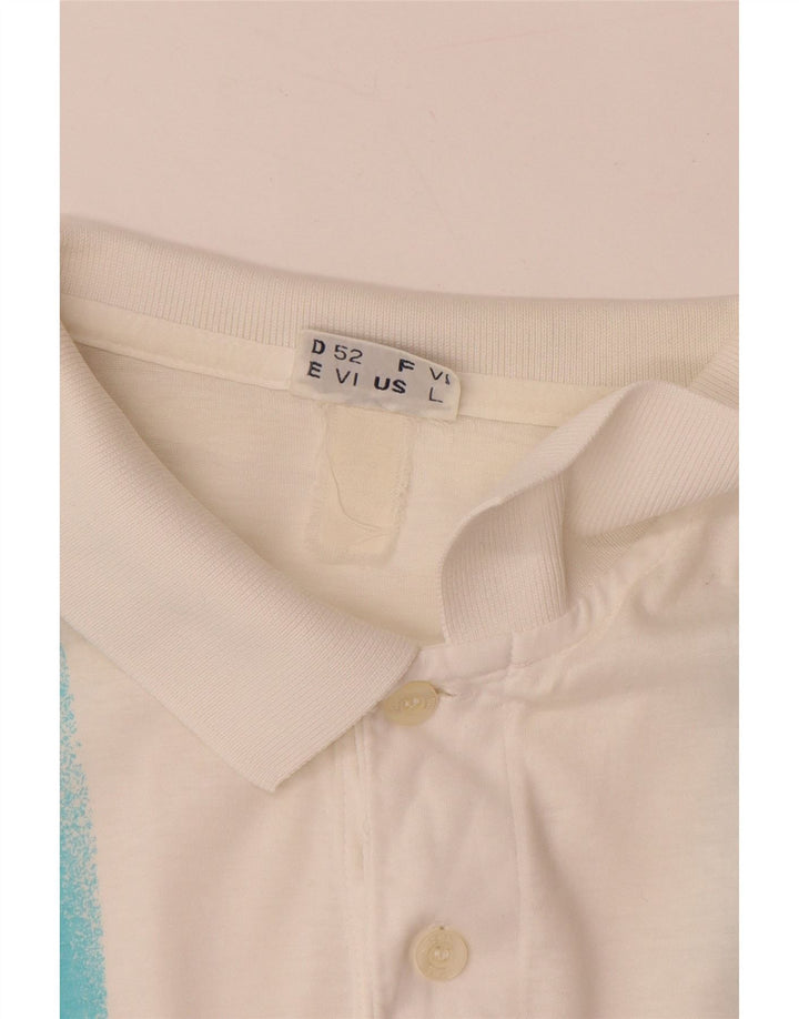 SERGIO TACCHINI Herren-Poloshirt EU 52, groß, weiß gestreift