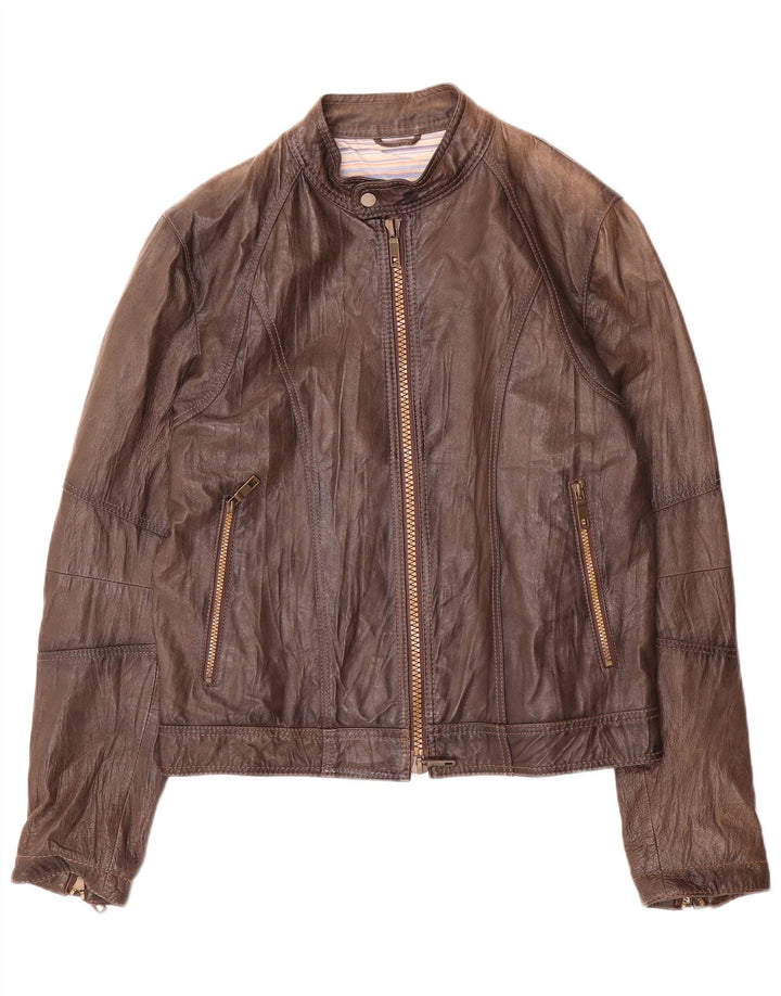 Vintage Herren Lederjacke IT 48 Mittelbraun