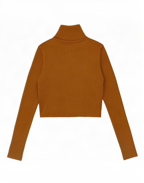 Zara Damen Crop Top Langarm UK 12 Medium Beige