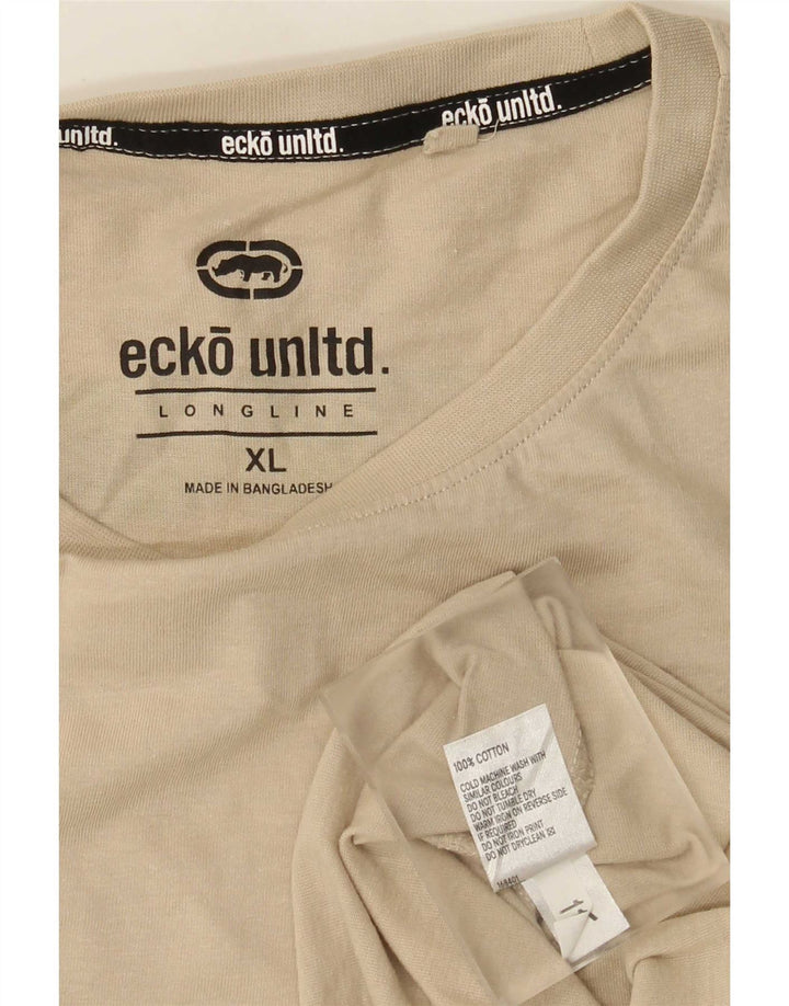 Ecko Unltd Herren Grafik T-Shirt Top XL Beige Baumwolle