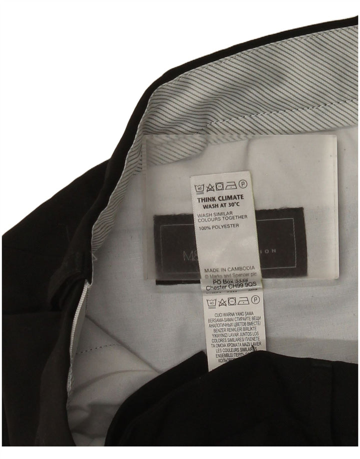 Marks & Spencer Herren-Anzughose, gerade, normale Passform, W32, L31, Schwarz