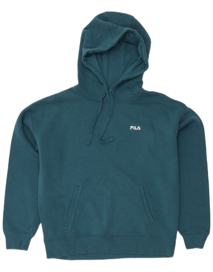 FILA Mens Hoodie Jumper Large Blue Cotton