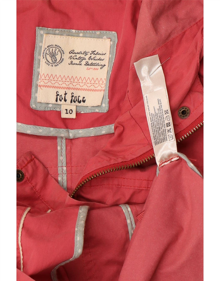 Fat Face Womens Hooded Duffle Jacket UK 10 Small Rosa Baumwolle