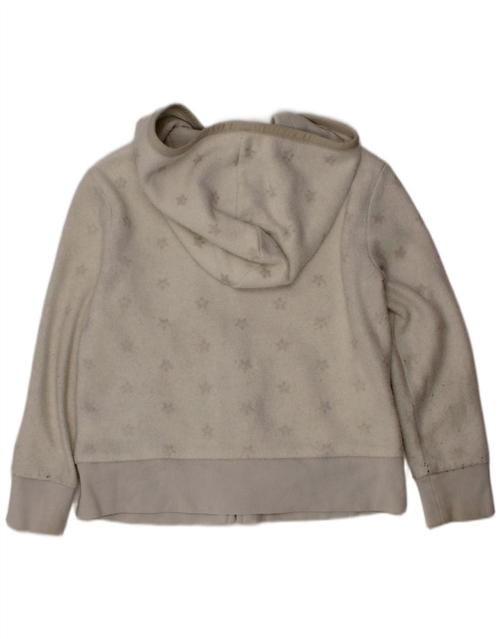 GAP Mädchen-Fleecejacke mit grafischer Kapuze, 6–7 Jahre, Größe S, weiß, Polyester