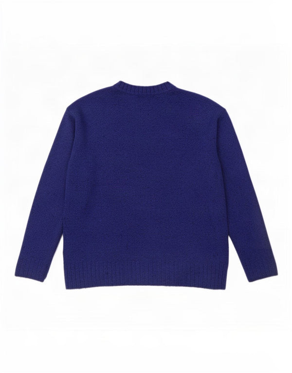 Marks & Spencer Damen-Pullover mit Rundhalsausschnitt, Gr. 10, Small, Blau, Acryl