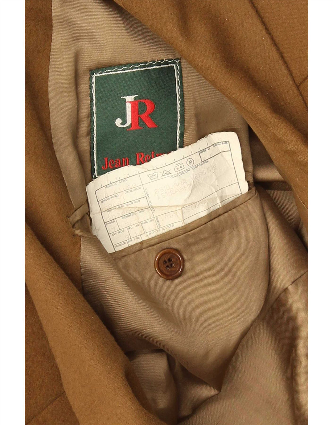 Vintage Herren Zweireiher Blazer Jacke IT 52 XL Beige Schurwolle