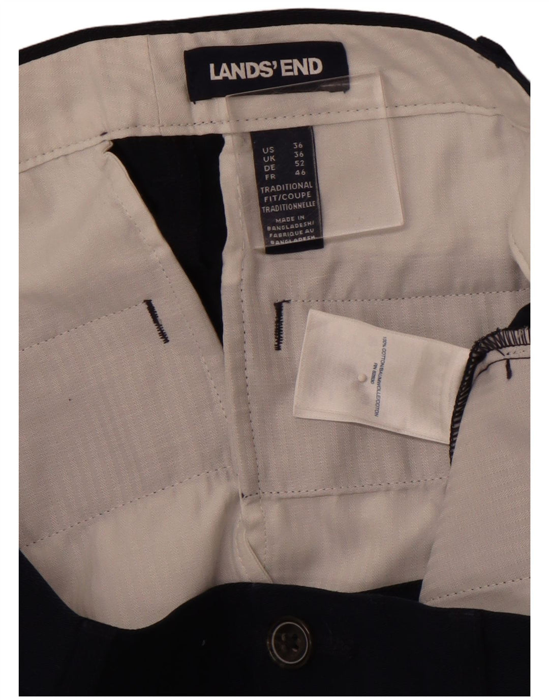 LANDS END Herren-Chino-Shorts, W36, groß, marineblau, Baumwolle