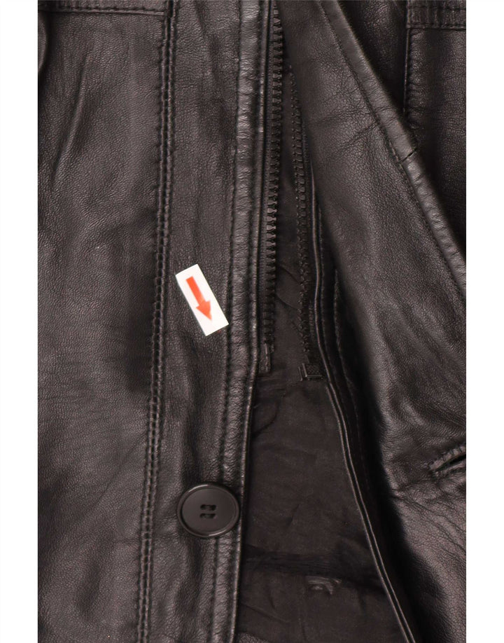 Vintage Herren Ledermantel UK 42 XL Schwarz