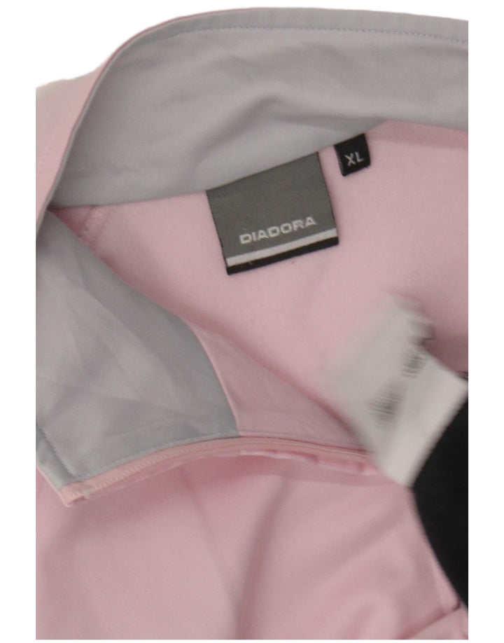 DIADORA Damen-Trainingsanzug-Top-Jacke UK 18 XL Pink Colourblock Polyester