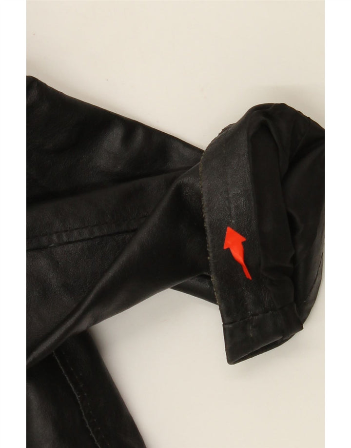 VINTAGE Herren Lederjacke UK 40 Großes schwarzes Leder