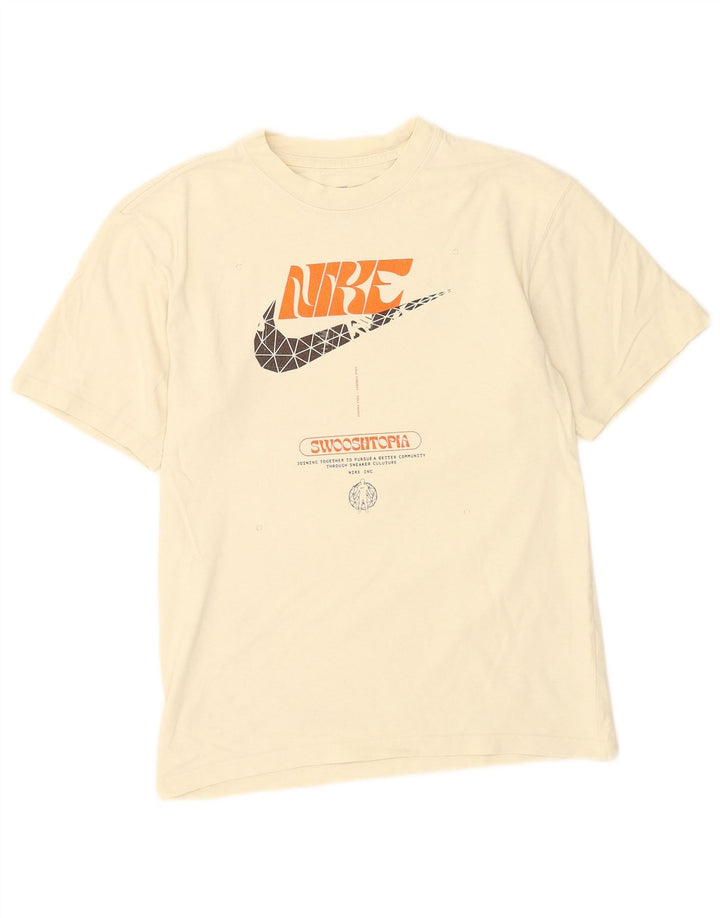 Nike Herren Grafik T-Shirt Top XS Beige Baumwolle