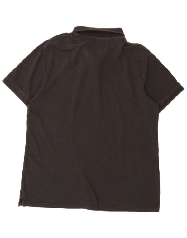 Lyle & Scott Herren-Poloshirt, groß, schwarze Baumwolle