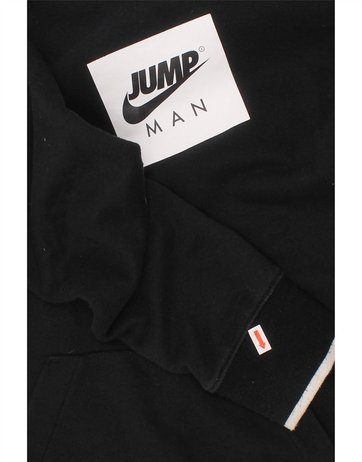 JORDAN Jungen-Pullover mit grafischem Kapuzenpullover, 12–13 Jahre, groß, schwarze Baumwolle