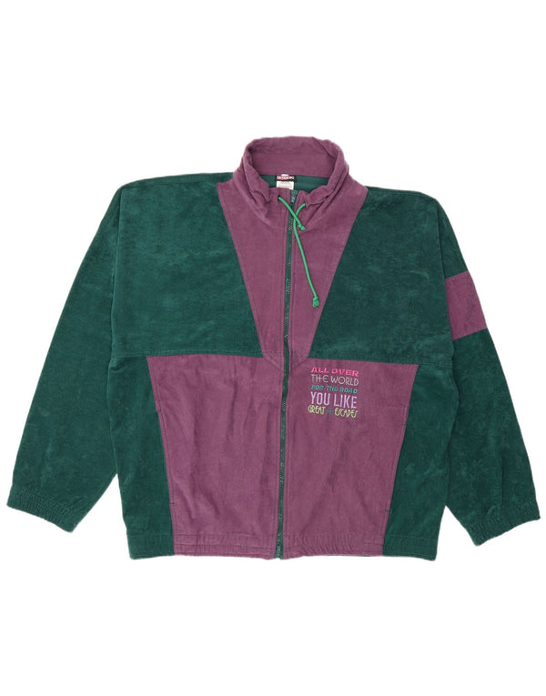 Terinda Herren-Trainingsanzugoberteil aus Velours, Größe IT 56, XL, Grün, Farbblock