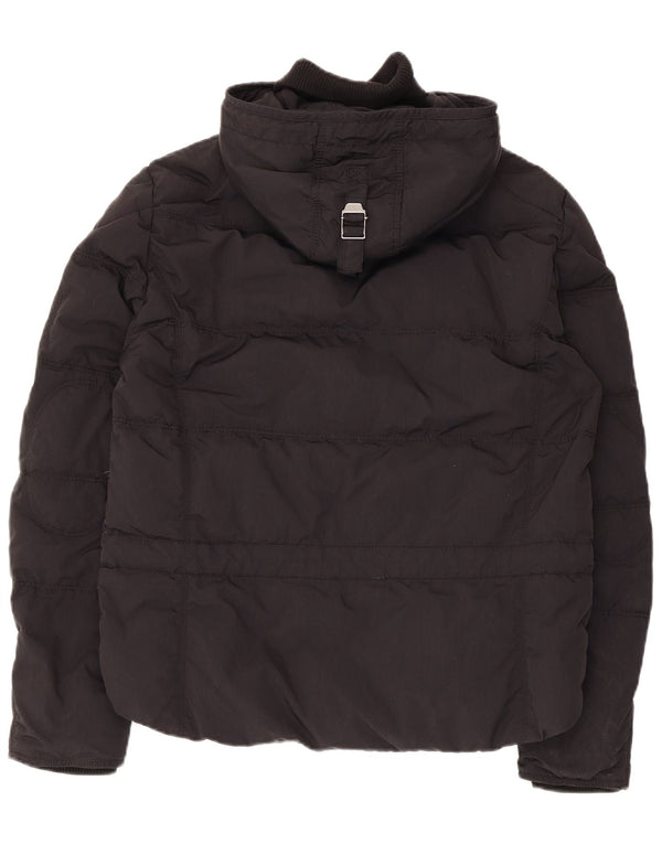 Brema wattierte Herrenjacke mit Kapuze IT 46 Small Schwarz Polyamid