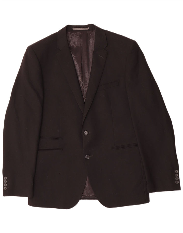 Marks & Spencer Herren-Blazer mit maßgeschneiderter Passform, 2 Knöpfe, Gr. 42, Schwarz